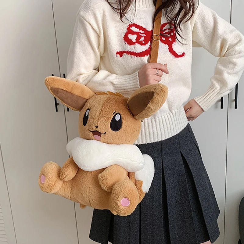 Pokémon Eevee Pikachu Plush Toys Knapsack Charmander Plushie Anime Backpack Birthday Pokemon Snorlax Gift for Kids Xmas Bag