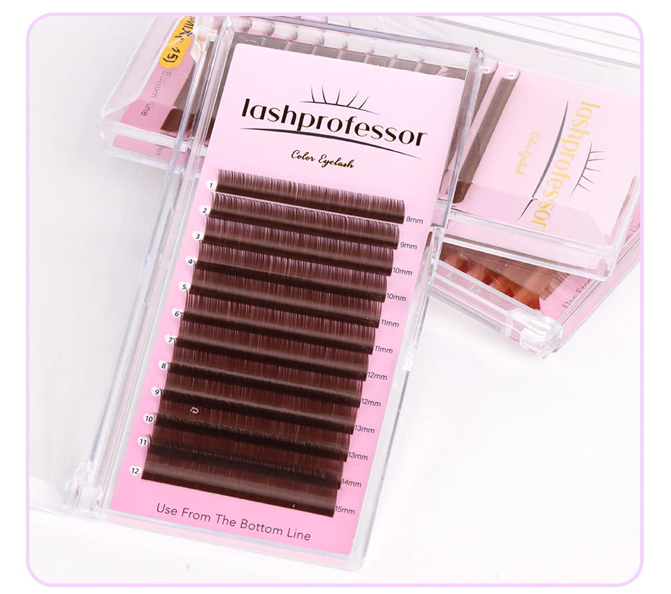 Brown Individual Eyelashes Extension 8-15 Mixed Lash Colorful Premium Dark Brown Lashes Soft Natural Mink False Eyelashes Makeup