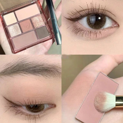 New 7Color Eye Shadow Tray Low Saturation Palette Full Matte Korean Eye Makeup Pigment Eyeshadow Tray Lasting Eye Makeup Palette