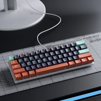MUCAI 61 key USB hot swappable wired e-sports mechanical keyboard LED backlit axis gaming mechanical keyboard desktop red axis