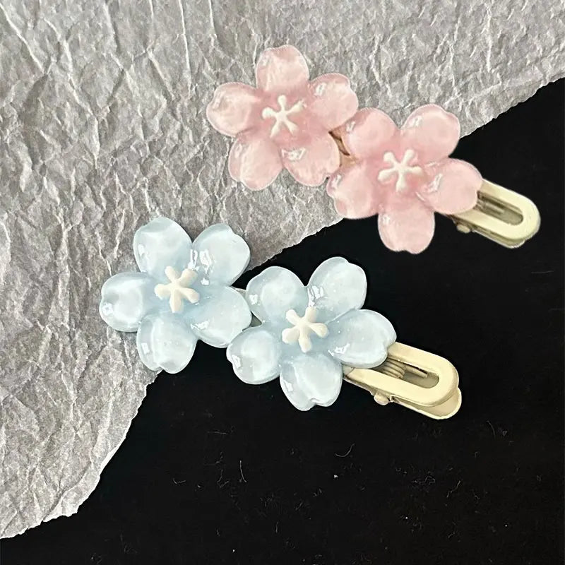 Jelly Cherry Blossom Hair Clips.