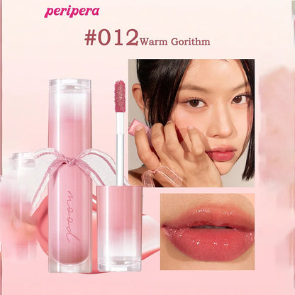 K-Beauty Glass Lip Gloss Tint,Watery Shine, 16H Moisture, Non-Sticky & Mask Friendly,Natural Plump Look