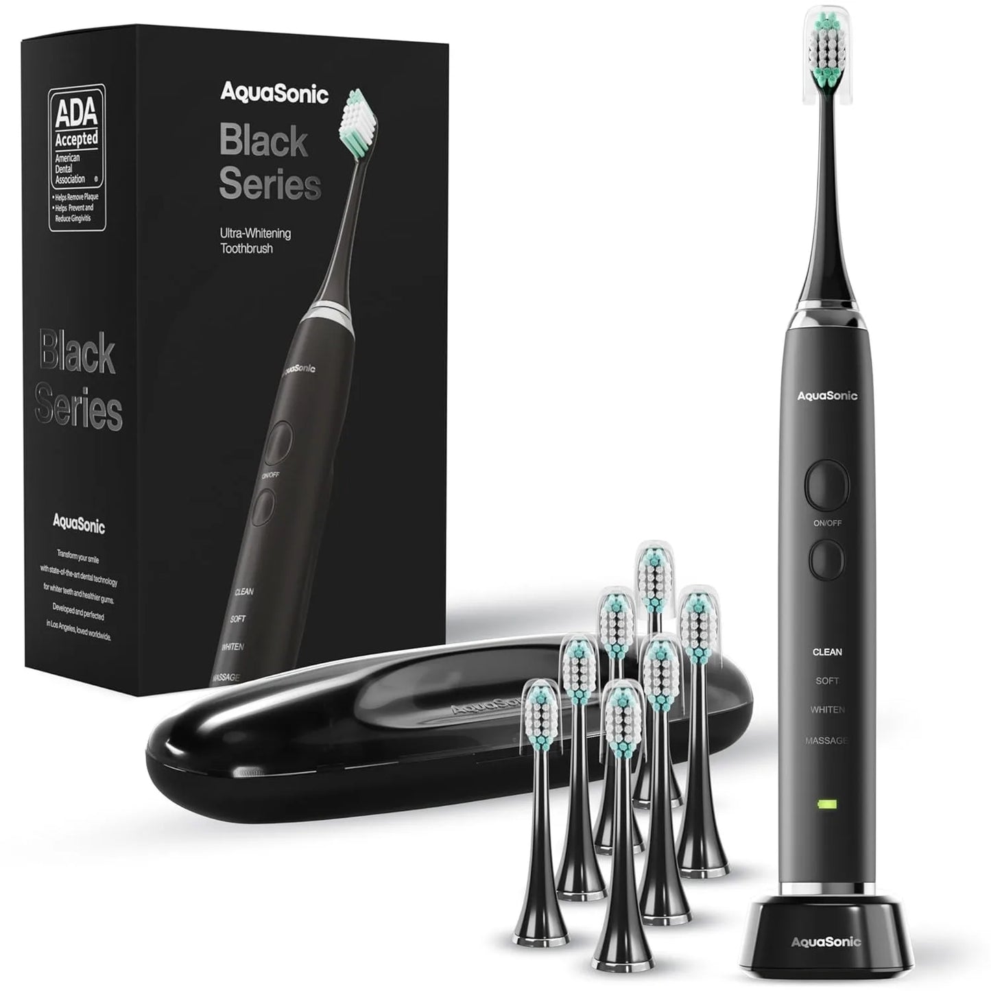 Replacement Toothbrush Heads for AquaSonic Black Series/Black Series Pro/Vibe Series ORCA AQUASONA Toothbrush Bristle Nozzle