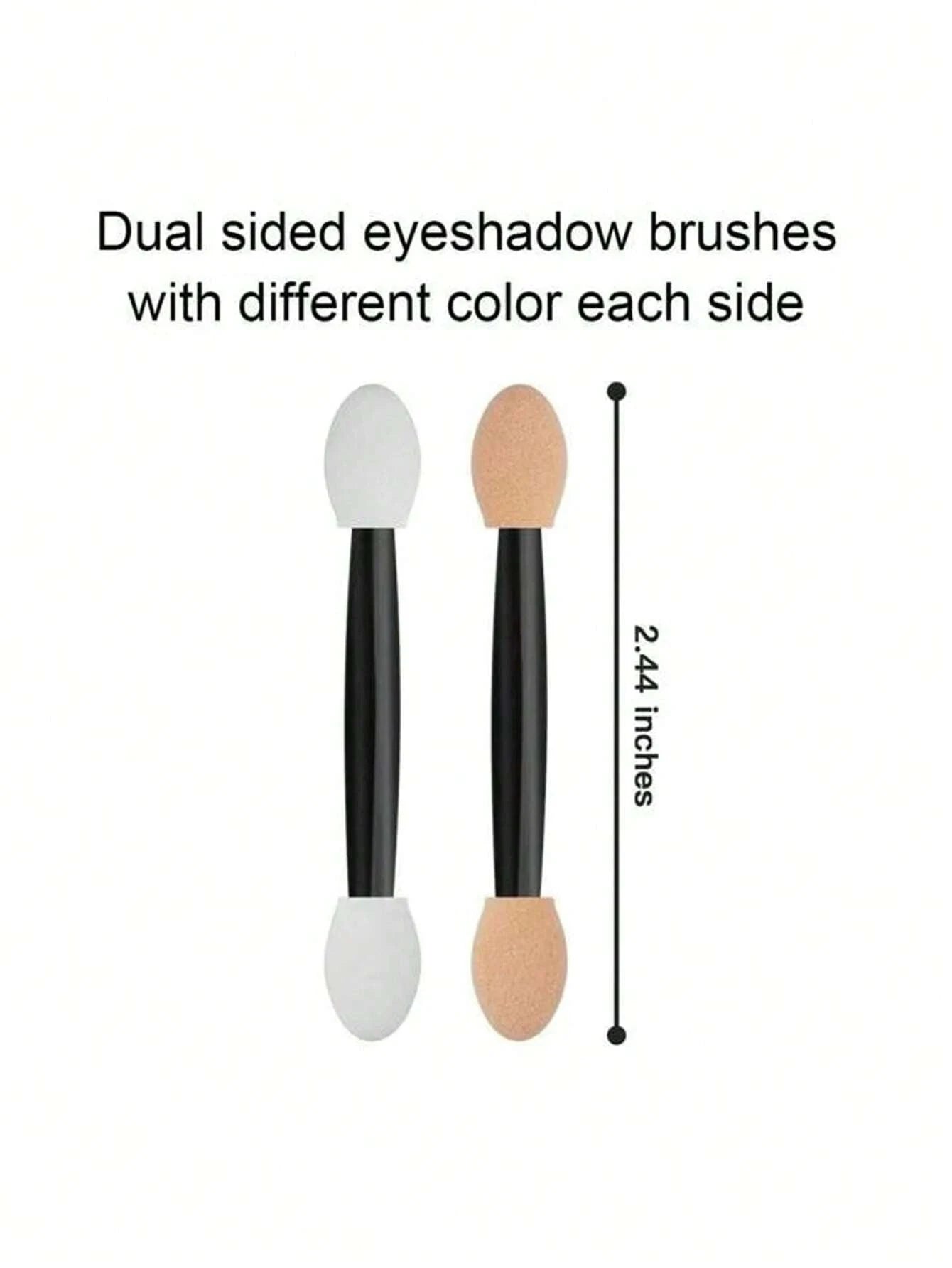 100/120/200Pcs Double-Headed Eyeshadow Brush, Disposable Dual Sided Eyeshadow Brush Double Ended Sponge Applicator Oval Tipped