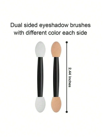 100/120/200Pcs Double-Headed Eyeshadow Brush, Disposable Dual Sided Eyeshadow Brush Double Ended Sponge Applicator Oval Tipped