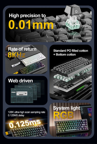 ATTACK SHARK X68HE X68Pro He Magnetic Mechanical Keyboard for Pro Gaming 0.01mm Rapid Trigg 8000Hz SOCD/Rs 0.125ms 128K Rate