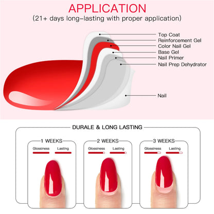 10PCS/Set 7.3ml Hot Pink Red Glitter Gel Nail Polish Soak Off Uv Led Nails Shine Finish For Diy Nail Art Manicure Nail Supplies