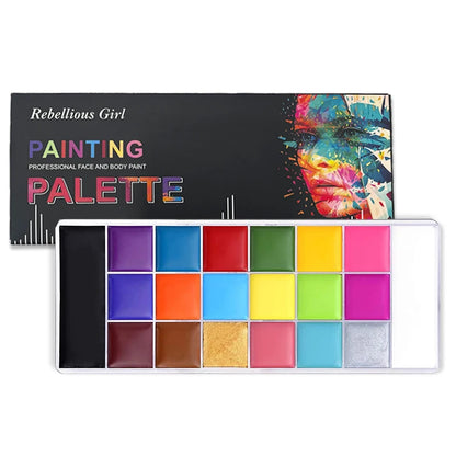 20 Colors Professional Face Paint Body Paint with Brush Water Based Face painting Makeup Safe Single Color For Adults Cosplay