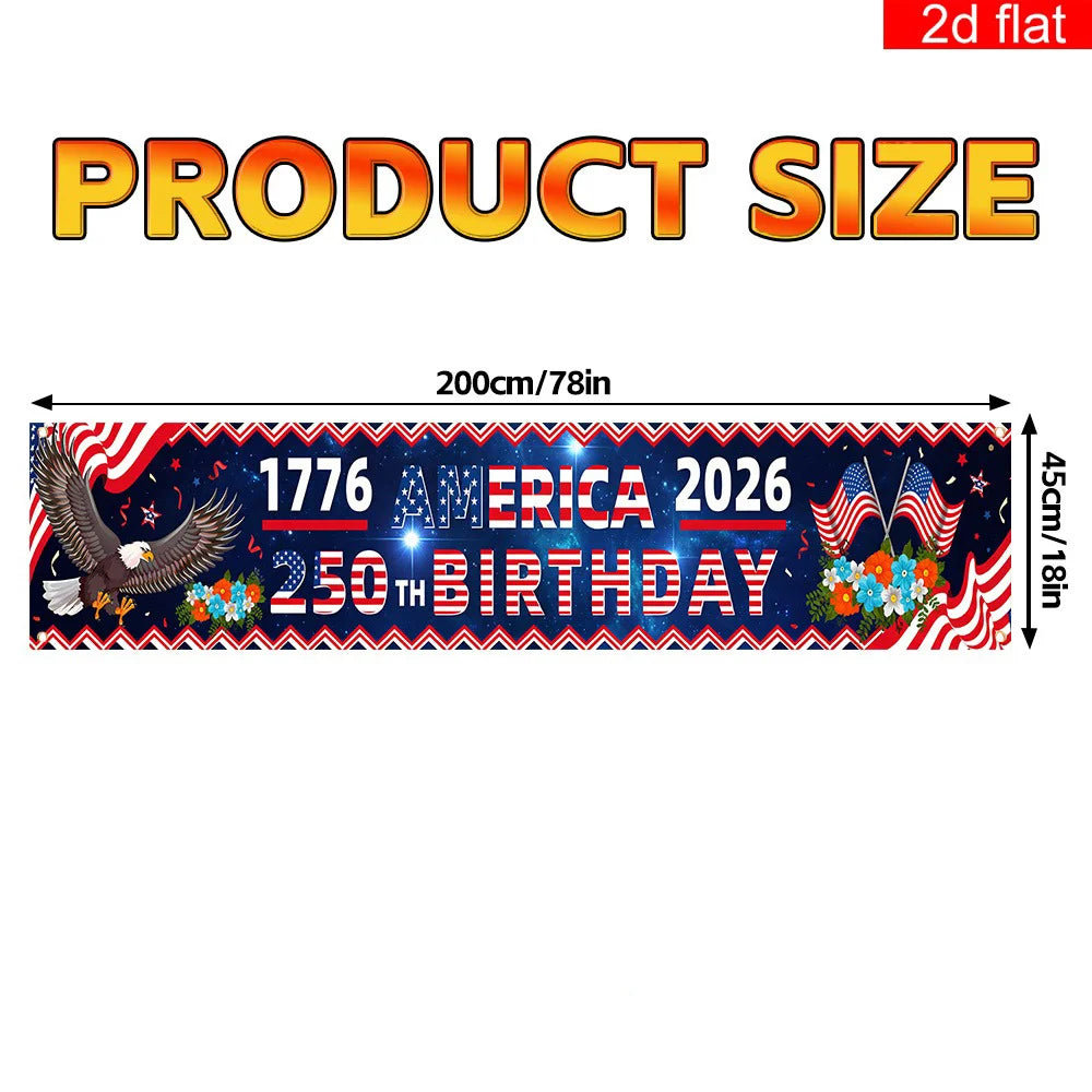 America 250 Years Yard Sign Long-Lasting Patriotic Decorations Banner 4th Of July Party Banner Vibrant For Wall Independence Day