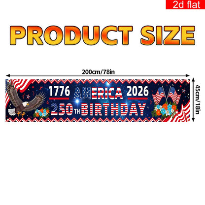 America 250 Years Yard Sign Long-Lasting Patriotic Decorations Banner 4th Of July Party Banner Vibrant For Wall Independence Day