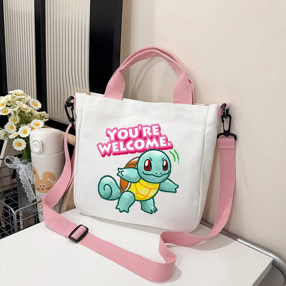 Pokémon Handbag Cartoon Children's Shoulder Bag Boys Girls Tote Bag Child Canvas Handbags Anime Crossbody Bag New Kids Gifts