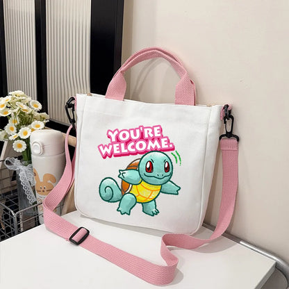 Pokémon Handbag Cartoon Children's Shoulder Bag Boys Girls Tote Bag Child Canvas Handbags Anime Crossbody Bag New Kids Gifts