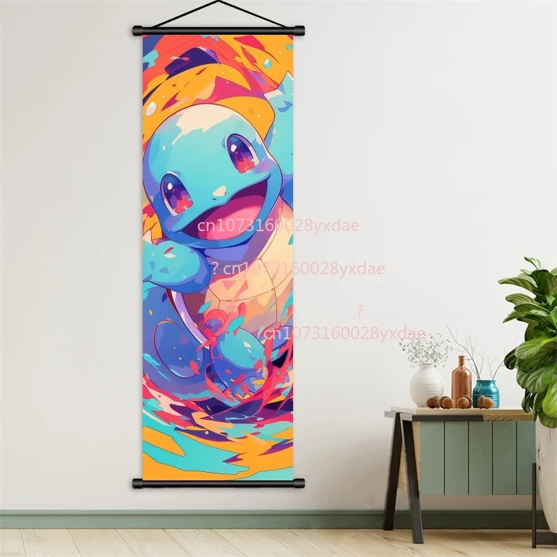 Printed Poster Anime Wall Artwork Gengar Pictures Charizard Painting Canvas Pikachu Hanging Scrolls Home Room Decor