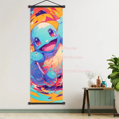 Printed Poster Anime Wall Artwork Gengar Pictures Charizard Painting Canvas Pikachu Hanging Scrolls Home Room Decor