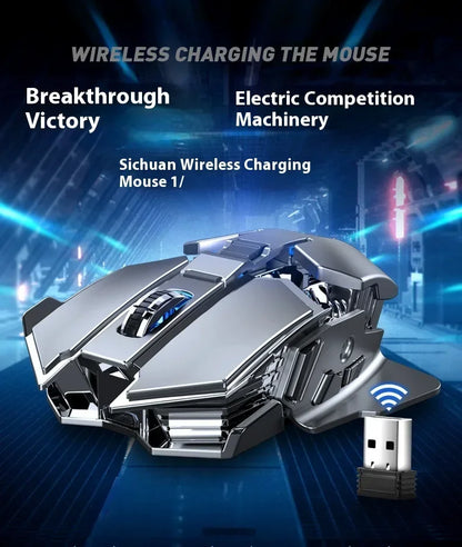 AULA SC300 Ultra-quiet Wireless Gaming Mouse Rechargeable Ergonomic Mechanical Armor Style, Colored and Vibrant Body Design