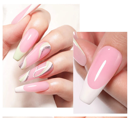 BORN PRETTY 30ml Milky White Hard Gel Jelly Nail Extension Gel Nail Polish Clear Acrylic Nail Color Soak Off UV Construction Gel