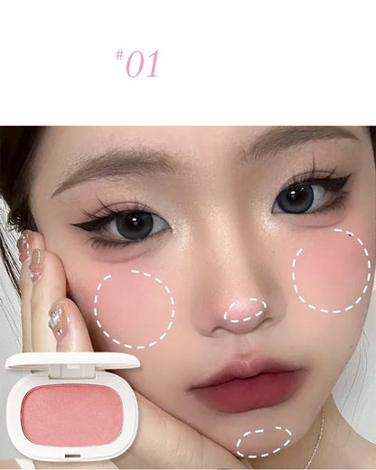 Face Blusher Matte Natural Cheek Tint Brighten Face Contouring Waterproof Cosmetics Blush Powder Soft Female Makeup 1pcs Blusher