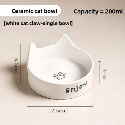 Cat Bowl Black Ceramic Dog Bowl Black Bowl Cat Food Bowl Dog Bowl Dog Drinking WaterCatFood Bowl Pet Water Bowl Anti-overturning