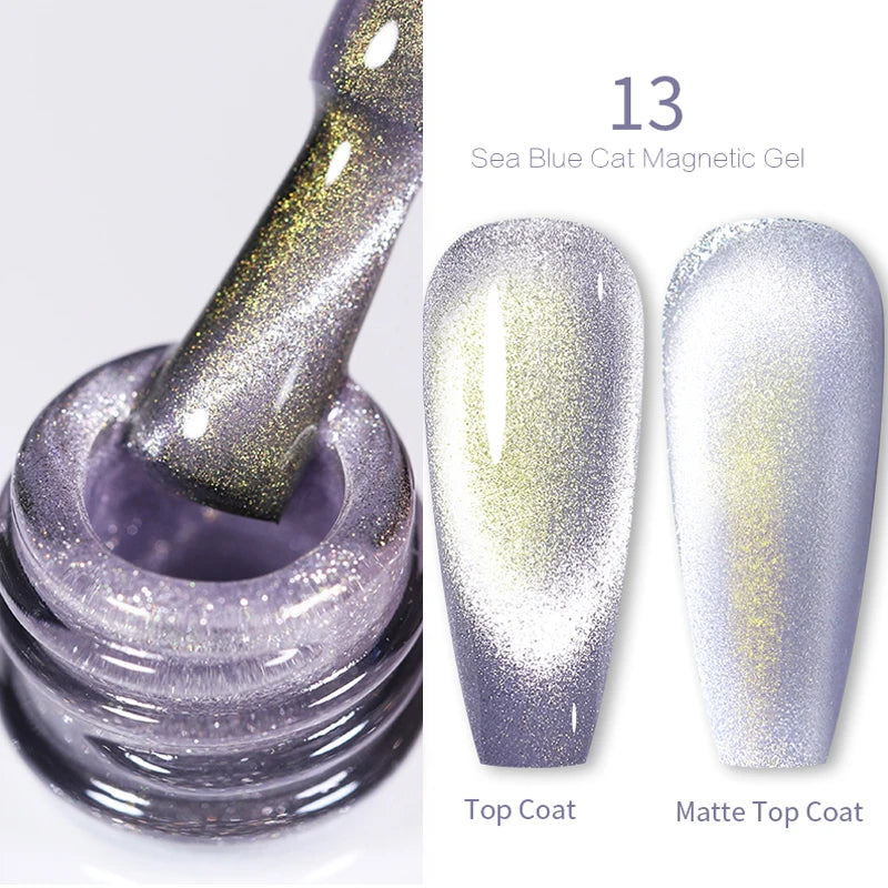 BORN PRETTY Sparkling Glass Bead Cat Magnetic Gel Nail Polish Flash White Spar Red Color Semi Permanent Soak Off UV Gel Varnish