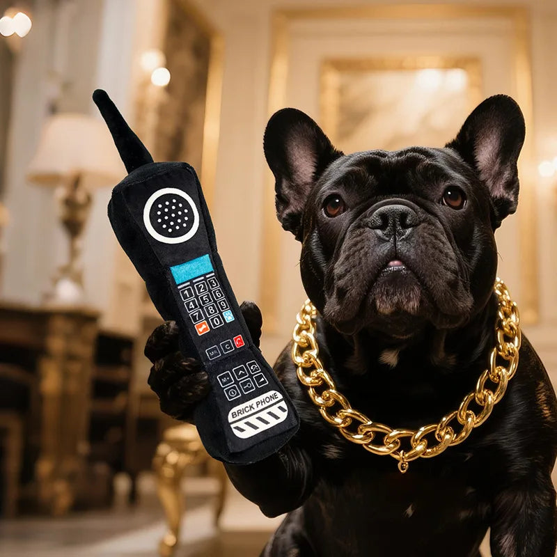 Pet plush hand-held phone toy, dog sound BB squeaky paper toy, suitable for dogs to chew and relieve boredom toy.