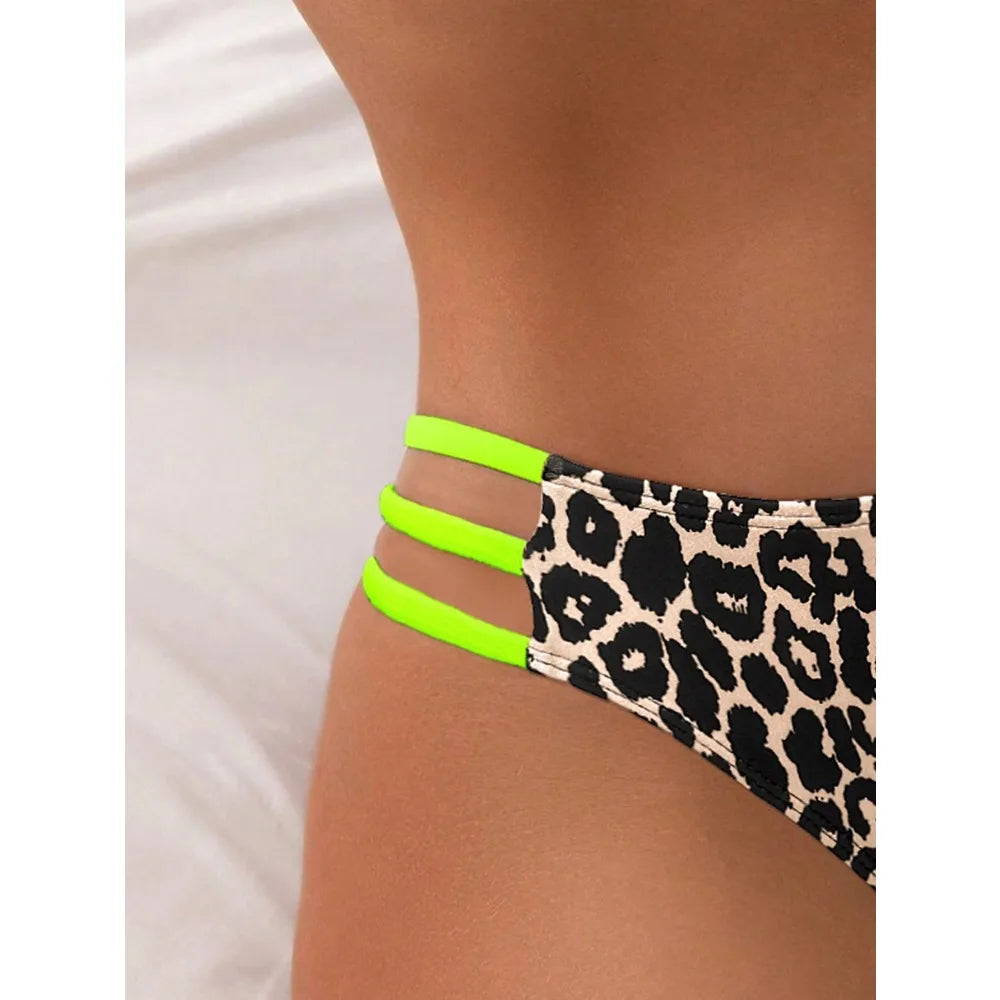 Sexy Bikini Set Push Up Swimwear Women 2025 Hot Swimsuit Two Piece Bather Low Waist Swimming Suit Girl Bather Costumes Leopard