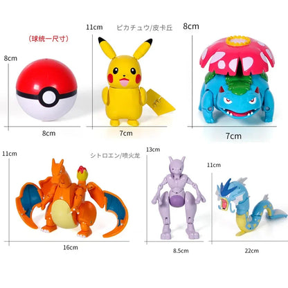 Pokemon Pokeball Figure Ball Pikachu Charizard Mewtwo Mew Eevee Gengar Lapras Blastoise Venusaur Gyarados Educational Toy Kids