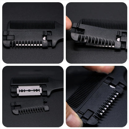 1pc Hair Cutting Comb Hair Brushes with Razor Blades Hair Trimmer Cutting Thinning Tools Barbershop Hair Salon Styling Tool Comb