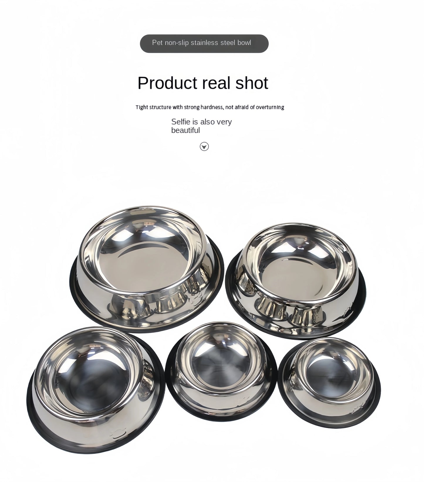 Pet Dog Cat Stainless Steel Bowl Pet Feeding Bowl Cat and Dog Drinking Bowl Metal Feeder Bowl Durable Easy To Clean Pet Supplies