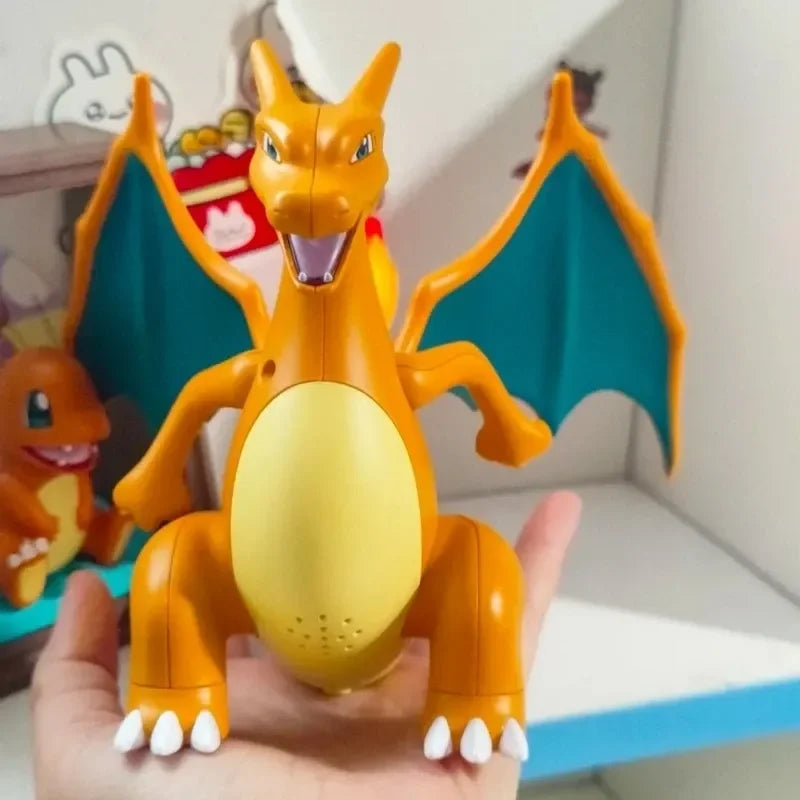 Cartoon Pokemon Charmander Humidifier Articulated Action Figures Portable Electric Model Spray Tide Play Acousto-Optic Toys Gift