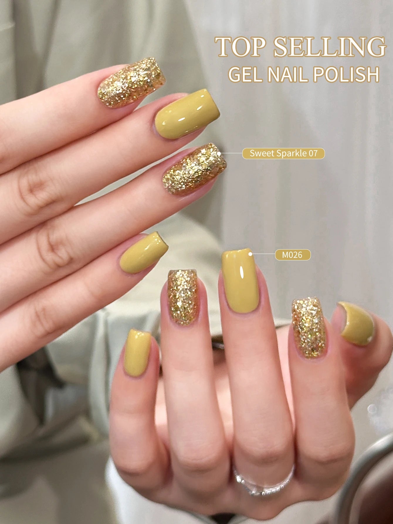 2/16pcs Nail Art Candy Sequins Solid Color Nail Polish Gel Set, Color Sequins with Solid Color Shiny Gloss Nail Art DIY