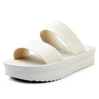 Korean Style Summer Roma Sandals With Thick Bottom And Soft Sole Simple Mom Shoes Jelly Beach Slippers Casual Women's Shoes