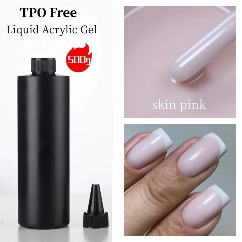MSHARE 500g Liquid Acrylic Gel Acrygel TPO Hema Free Builder Nail Gel For Nails Extension Constuction Self Level Soak Off UV LED