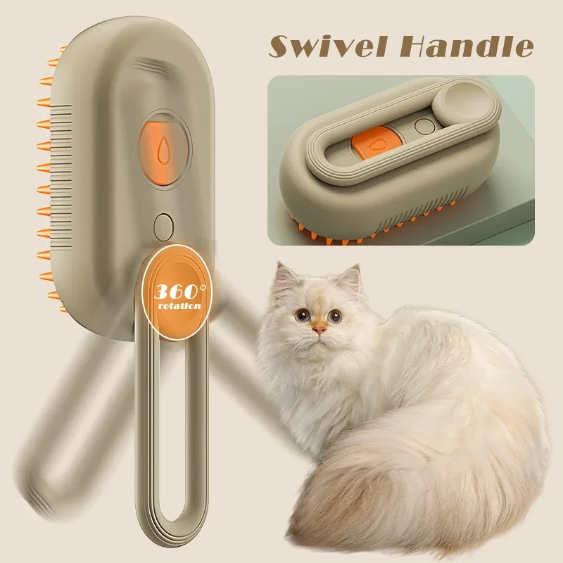 3-in-1 Steam Cat Grooming Brush