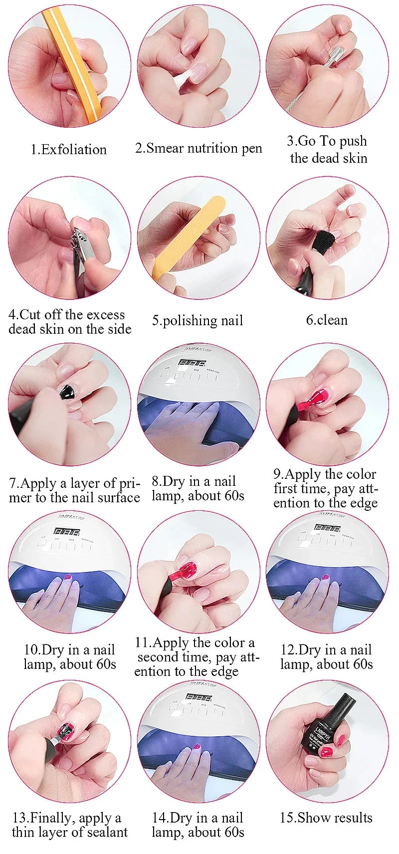 LNWPYH Gel Nail Polish Set Nail Gel Kit 26 Color Semi Permanent UV Led Gel Varnish Soak Off Nail Lacquers Base Coat Top Coat Kit