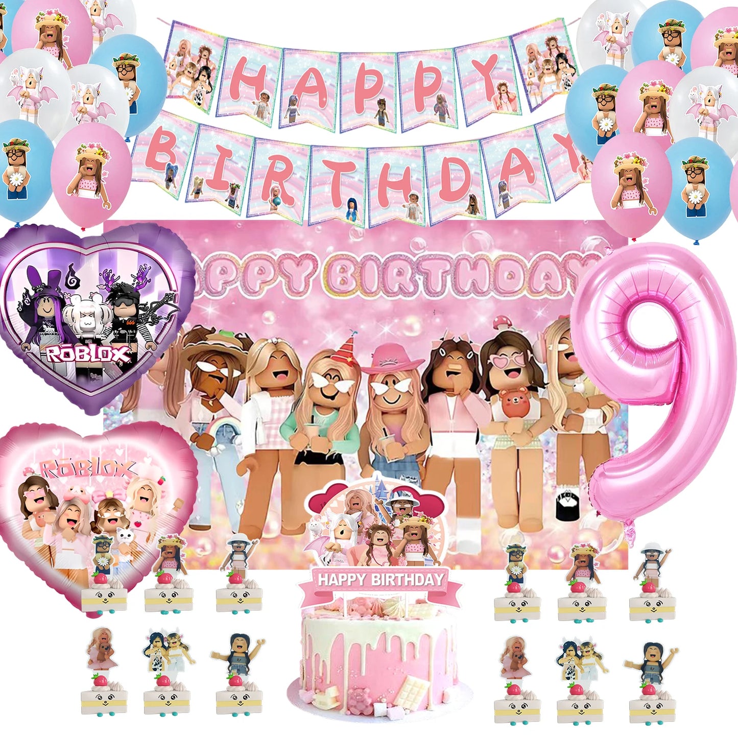 Roblox Birthday Party Decoration Set