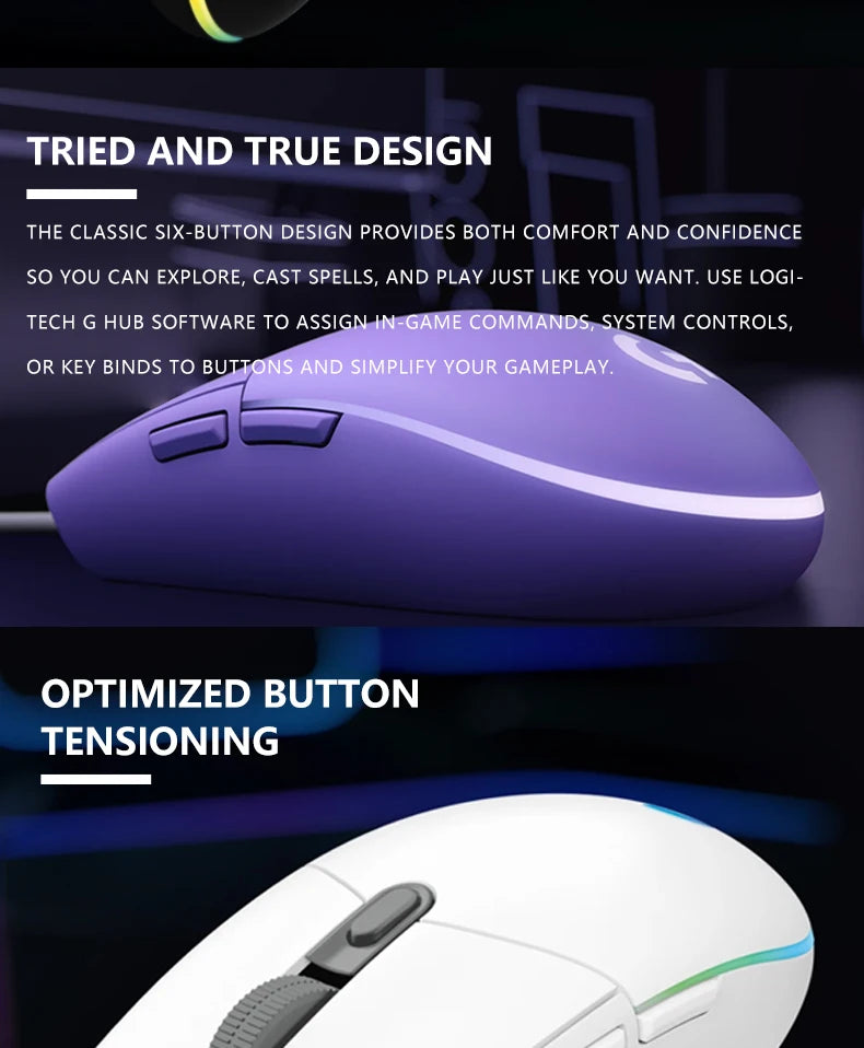 Logitech G102 Lightsync Gaming Mouse with 1ms Response Time for Esports Gamers