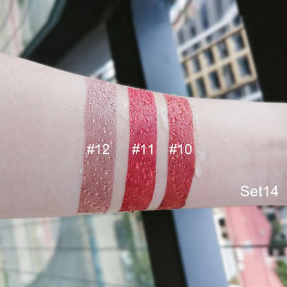 3pcs/set Liquid Lipsticks Waterproof Long Lasting Cosmetic Red Blue Purple Matte Lip Gloss Nude Lip Tint Stain Makeup