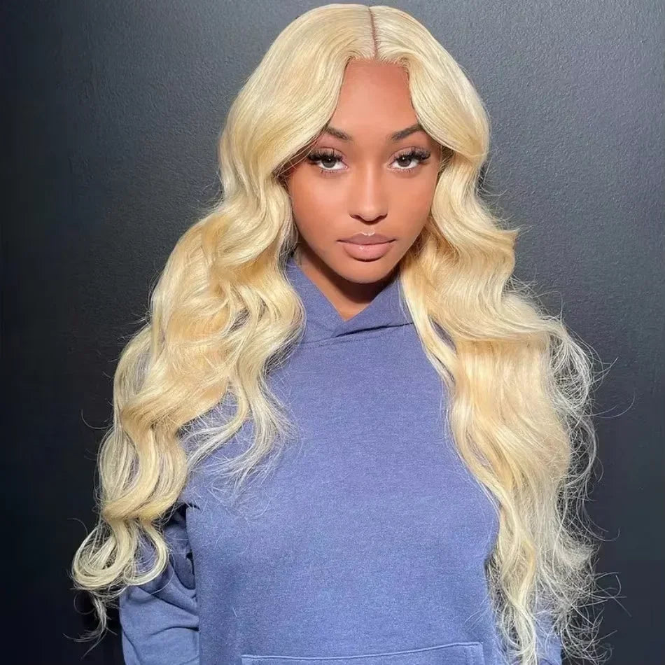 613 Honey Blonde Body Wave Wigs 200 Density 13x6 40inch HD Lace Frontal Wigs for Women