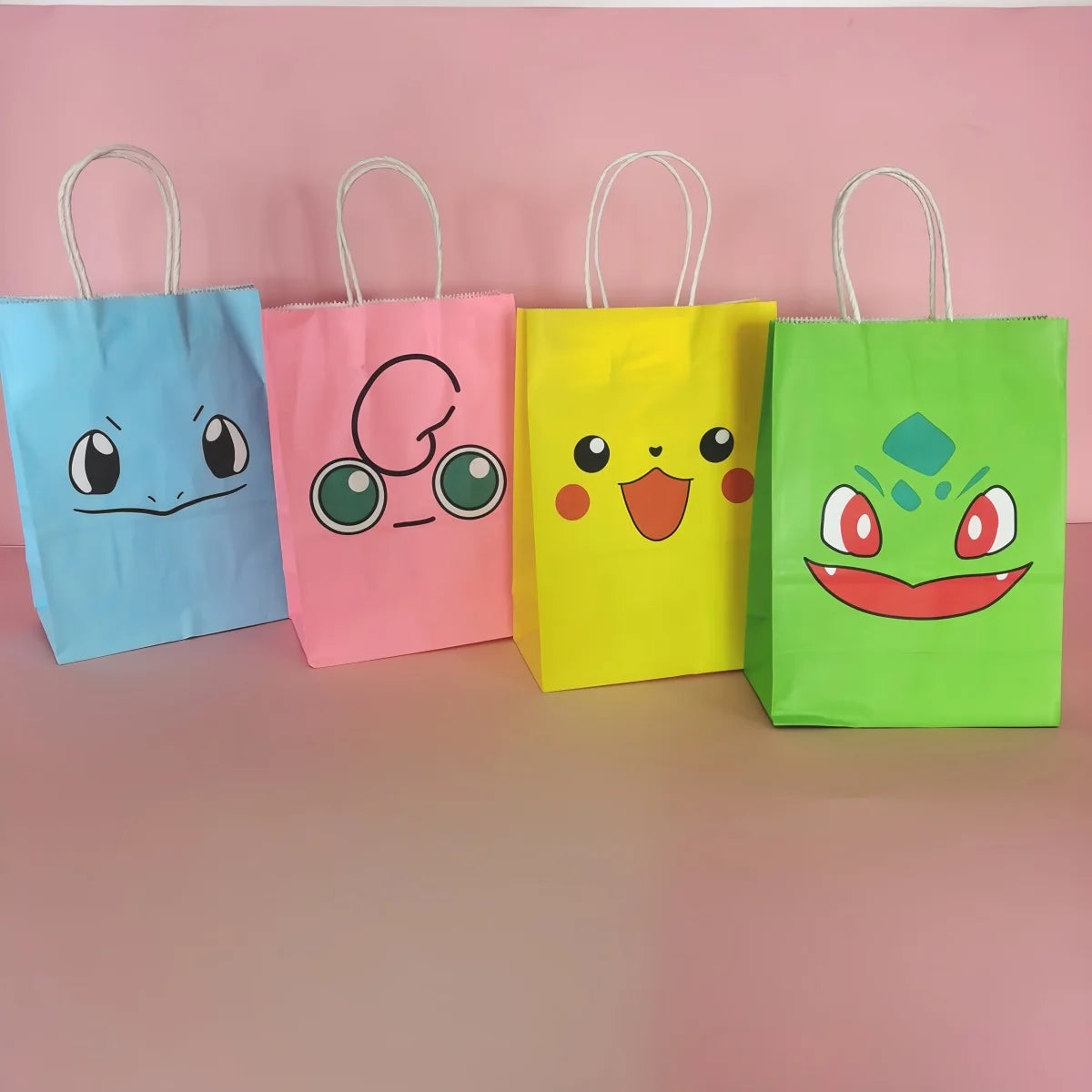 Pokemon Gift Bags Pikachu Hand-held Paper Packing Treat Bag Anime Kraft Paper Bag Gift Packaging Party Festive Supplies Kids Toy