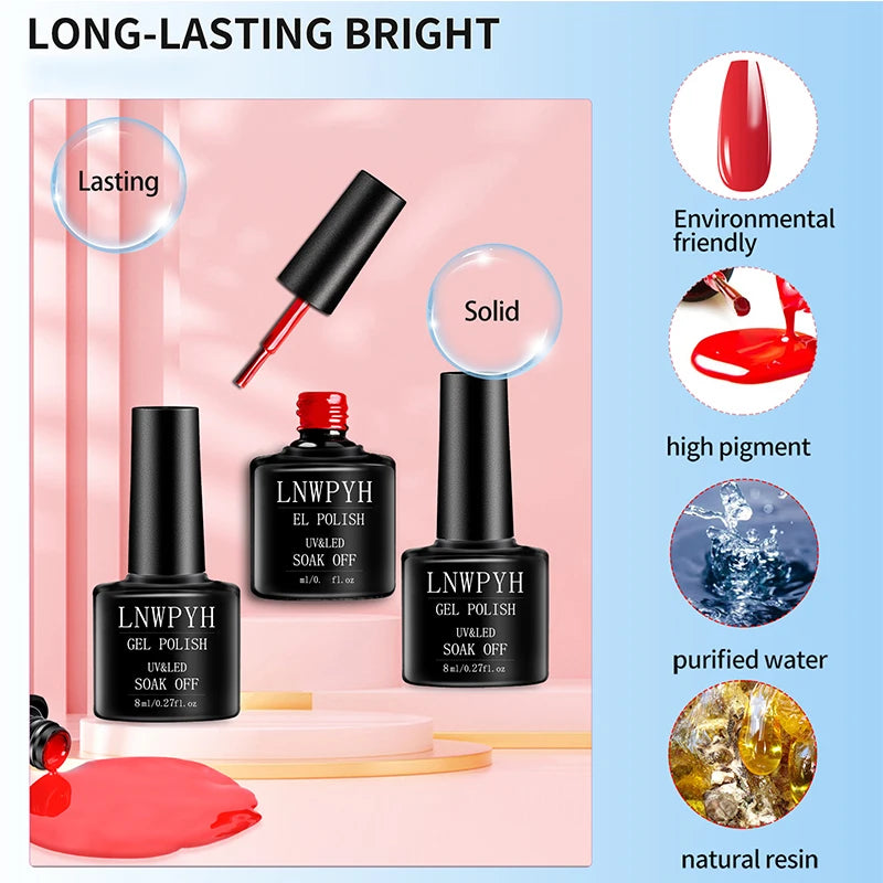Poly Extension Nail Gel Set Professional Gel Nail Polish Kit 18 Colors Gel With Manicure tools  Intelligent sensing Nail stove