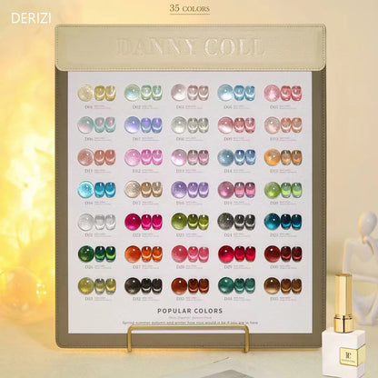 Hot Sale 9D Cat Eye Nail Polish Tape Color Card Popular Semi Permanent Immersion Gel Nail Art Varnish Set Shiny Gel Clearcoat