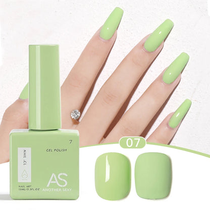 AS 1pc 15ml Bright Yellow Gel Nail Polish Starter Pure Soak Off No Wipe Nail Gel Polish Varnish Suitable For All Seasons