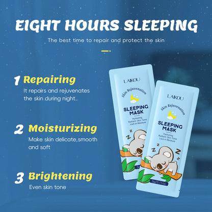 LAIKOU Sleeping Face Mask Set: 5pcs Night Repair & Deep Hydration Combo