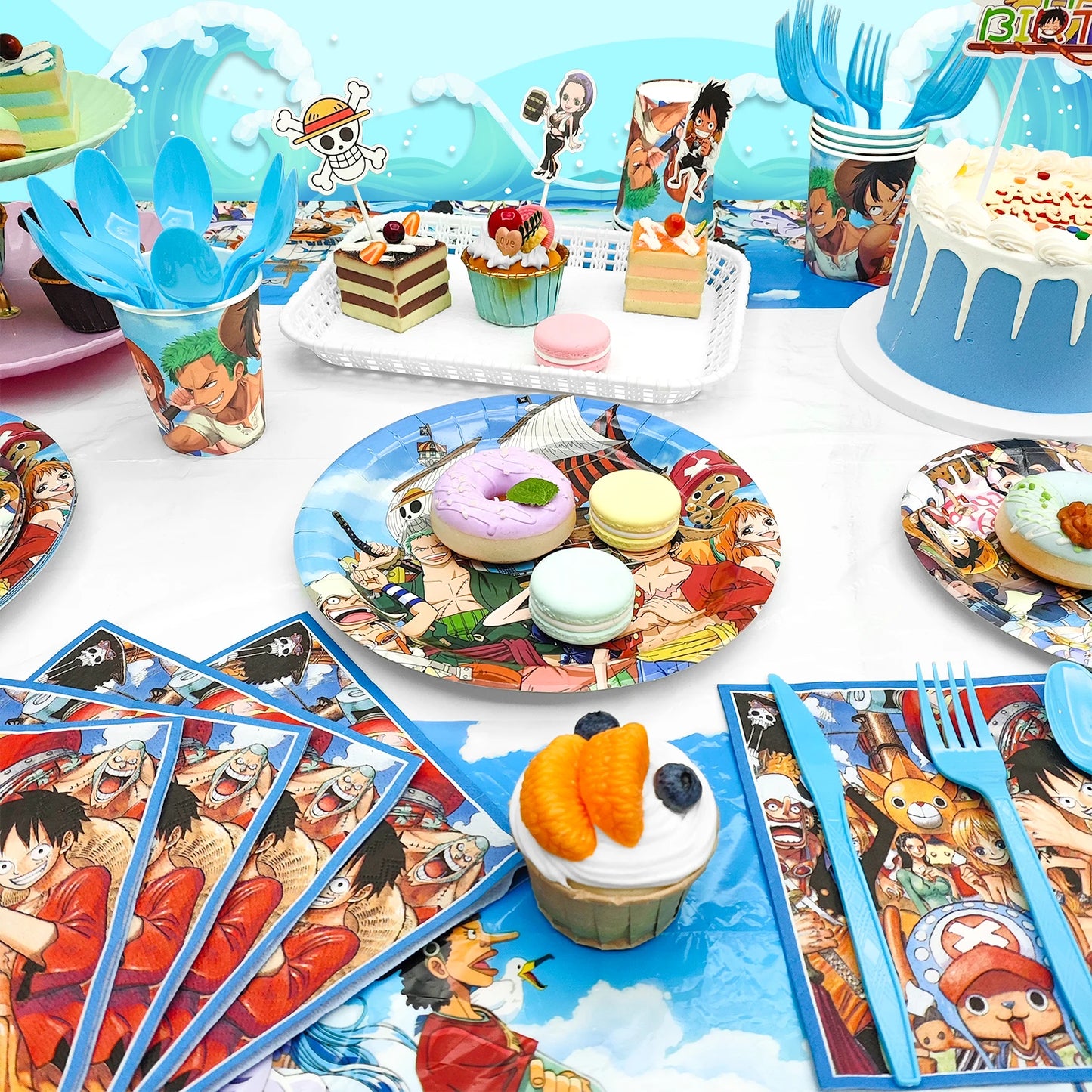 One Piece Birthday Party Supplies Set – 117pcs 🎉🏴‍☠️