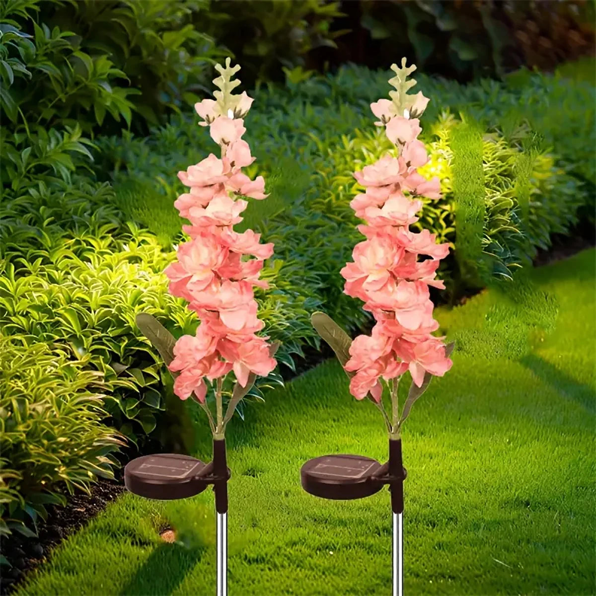 1pc Solar powered hyacinth lawn lights are suitable for courtyards, trails, holiday gatherings, gardens, and Mother's Day gifts