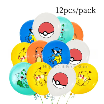 Pokemon Latex Balloons Birthday Party Decor Cartoon Pikachu Balloon Poke Ball Balloons Baby Shower Kids Favor For Party Supplies