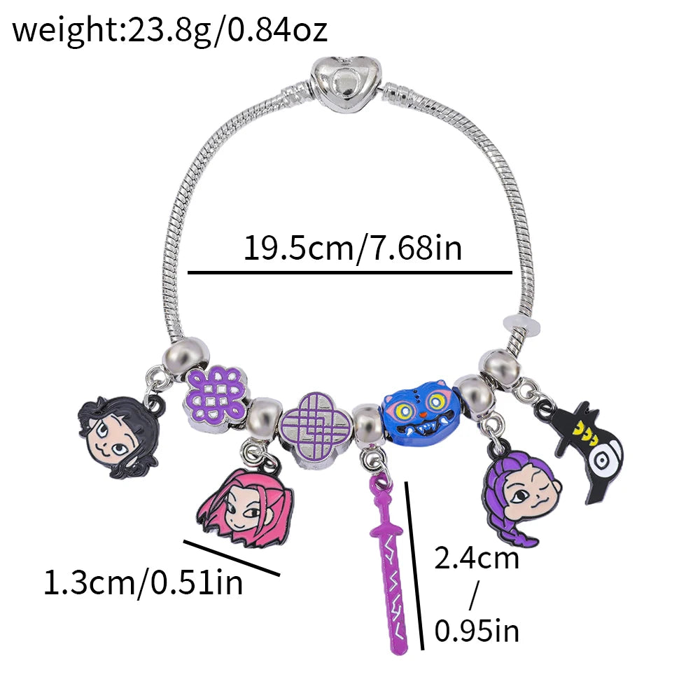 Hot 4Pcs Cartoon Anime Bracelet Set, High-Value Exquisite Bangles Ideal Children's Day Gift for Boys Girls Kids
