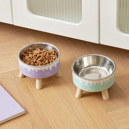 Ice Cream Design Raised Pet Bowl 🍦🐶🐱