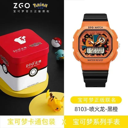 ZGO Co-branded  Watch Men's Sports Waterproof Student Trend Pikachu Quartz Electronic Watch Gifts