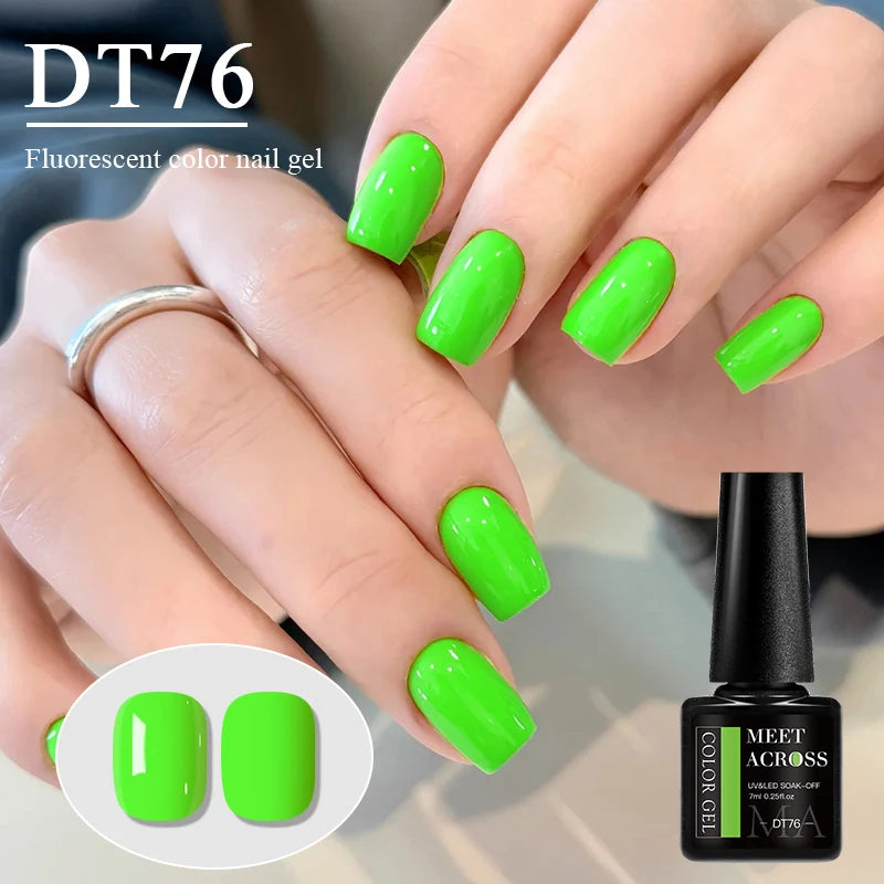 7ml Fluorescent Gel Nail Polish Ultra Bright Colors Spring Summer Nail Salon Supplies UV LED Long-Lasting Varnish DIY Manicure